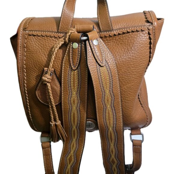Will Leather Goods Lubbock Backpack Tan Leather Western Silver Buckle Embroidery main image 14